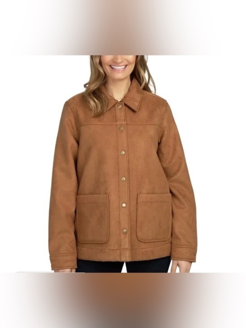 Boston Traders Women's Fleece Lined Trucker Jacket, Tan, size XS